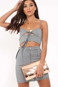 Rebellious Fashion Gingham Zip Front Mini Skirt - Willis