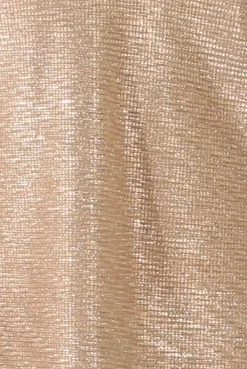 Rebellious Fashion Golden Metallic Textured Slip Dress - Saffron
