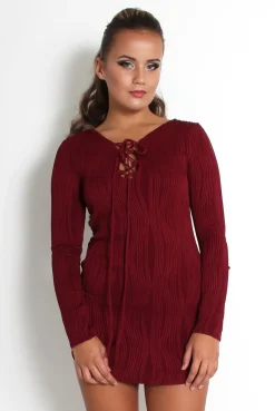 Rebellious Fashion Gracie Purple Tie Front Mini Dress