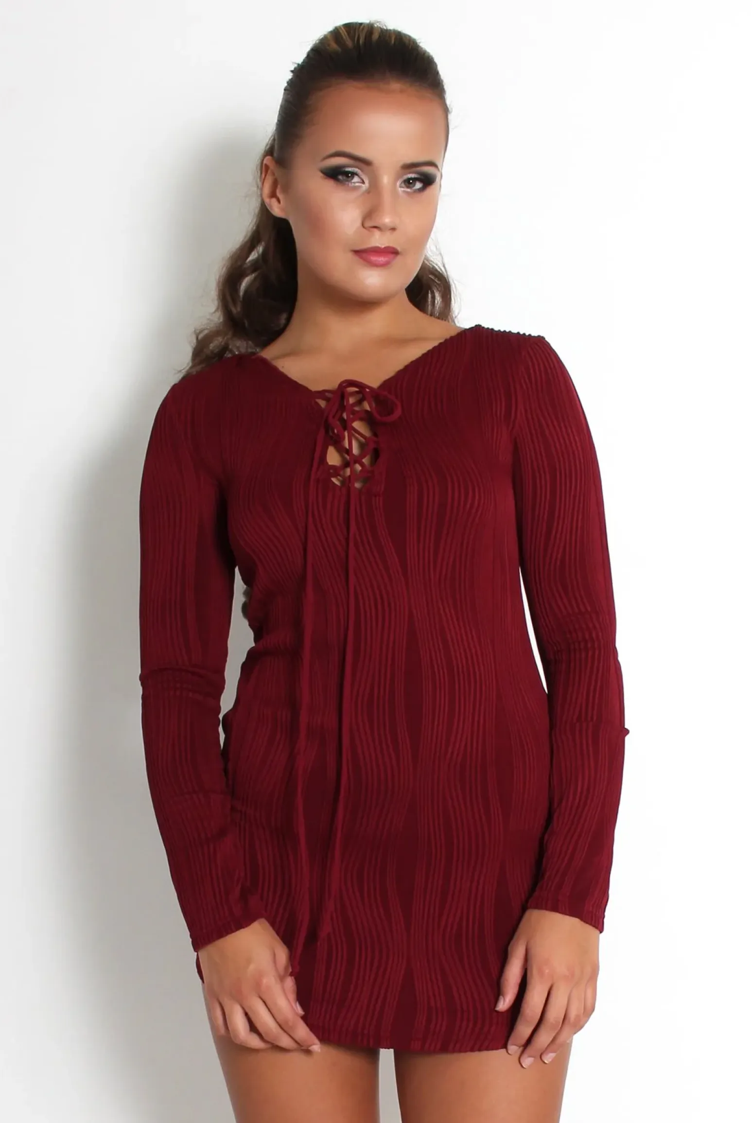 Rebellious Fashion Gracie Purple Tie Front Mini Dress