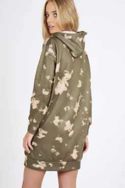 Rebellious Fashion Green Acid Wash Army Hoodie - Aime