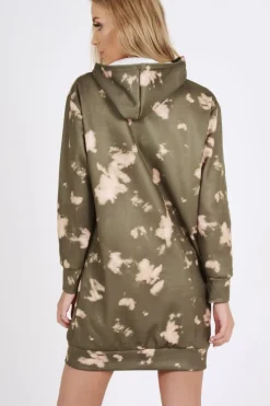 Rebellious Fashion Green Acid Wash Army Hoodie - Aime