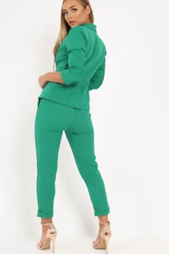 Rebellious Fashion Green Blazer and Trousers Co-Ord - Rossie