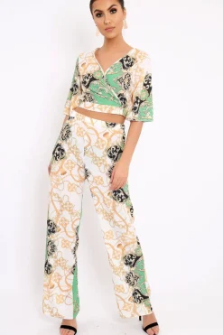 Rebellious Fashion Green Co-ord Pattern Set - Iasia