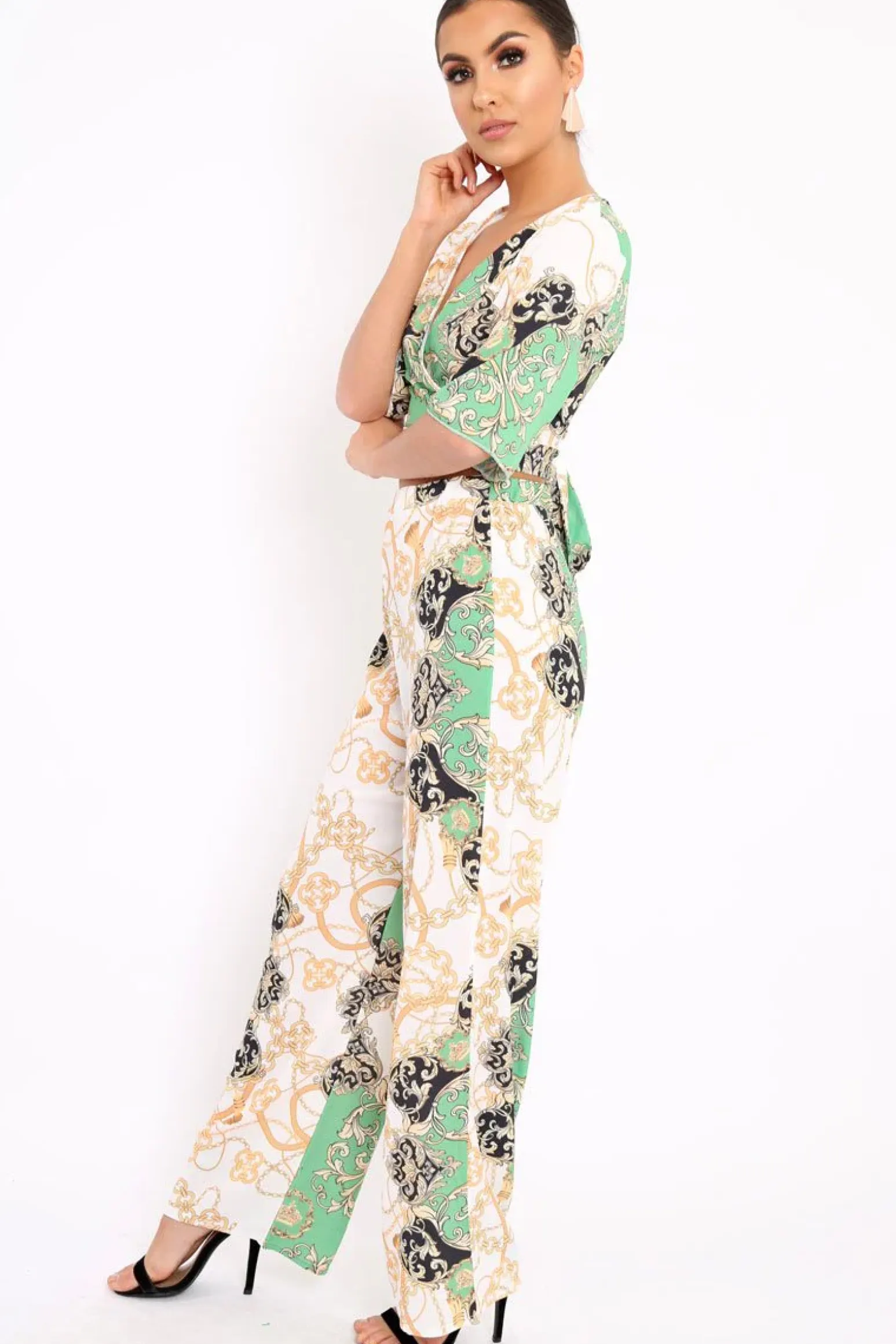 Rebellious Fashion Green Co-ord Pattern Set - Iasia