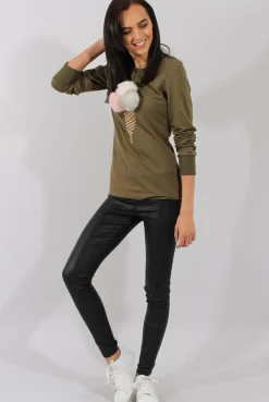 Rebellious Fashion Green Fluffy Ice Cream Jumper - Noella