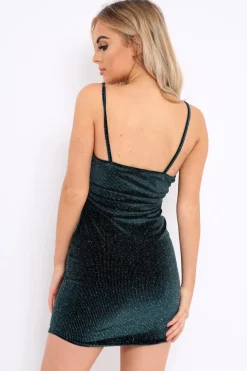 Rebellious Fashion Green Glitter Mini Dress - Mylie