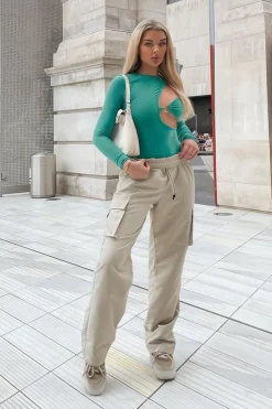 Rebellious Fashion Green Ring Detail Bodysuit - Essie