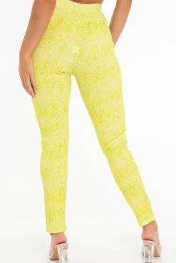 Rebellious Fashion Green Snake Print Crepe Tapered Trousers - Giulia