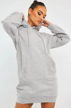 Rebellious Fashion Grey Oversized Hoodie Dress - Eimy