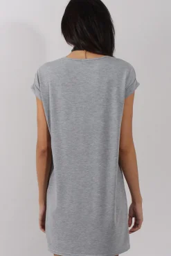 Rebellious Fashion Grey Vintage Eagle T-Shirt Dress - Eloise