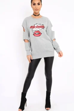Rebellious Fashion Grey Anti Social Slogan Jumper - Aaruhi