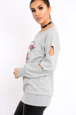 Rebellious Fashion Grey Anti Social Slogan Jumper - Aaruhi