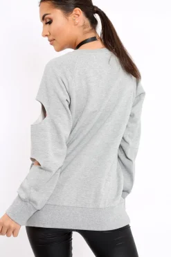 Rebellious Fashion Grey Anti Social Slogan Jumper - Aaruhi