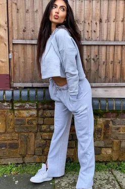 Rebellious Fashion Grey Box Fit Cropped Hoodie - Neala