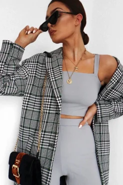 Rebellious Fashion Grey Crop Top and Trousers Co-ord Set - Kimmy