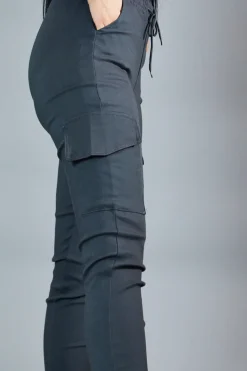 Rebellious Fashion Grey Cuffed Hem Cargo Trousers - Rain