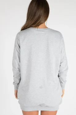 Rebellious Fashion Grey Eagle Jumper Dress - Maria