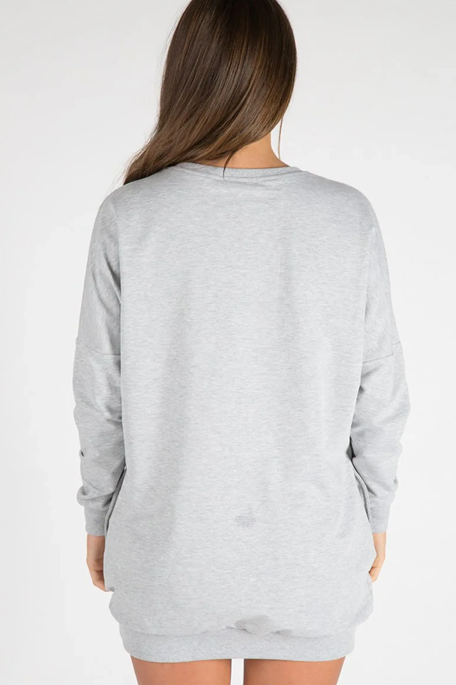 Rebellious Fashion Grey Eagle Jumper Dress - Maria
