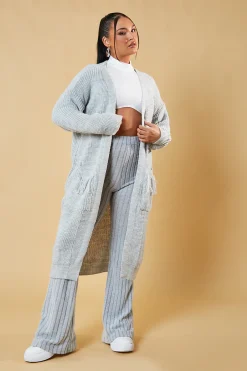 Rebellious Fashion Grey Edge To Edge Longline Cardigan - Doris