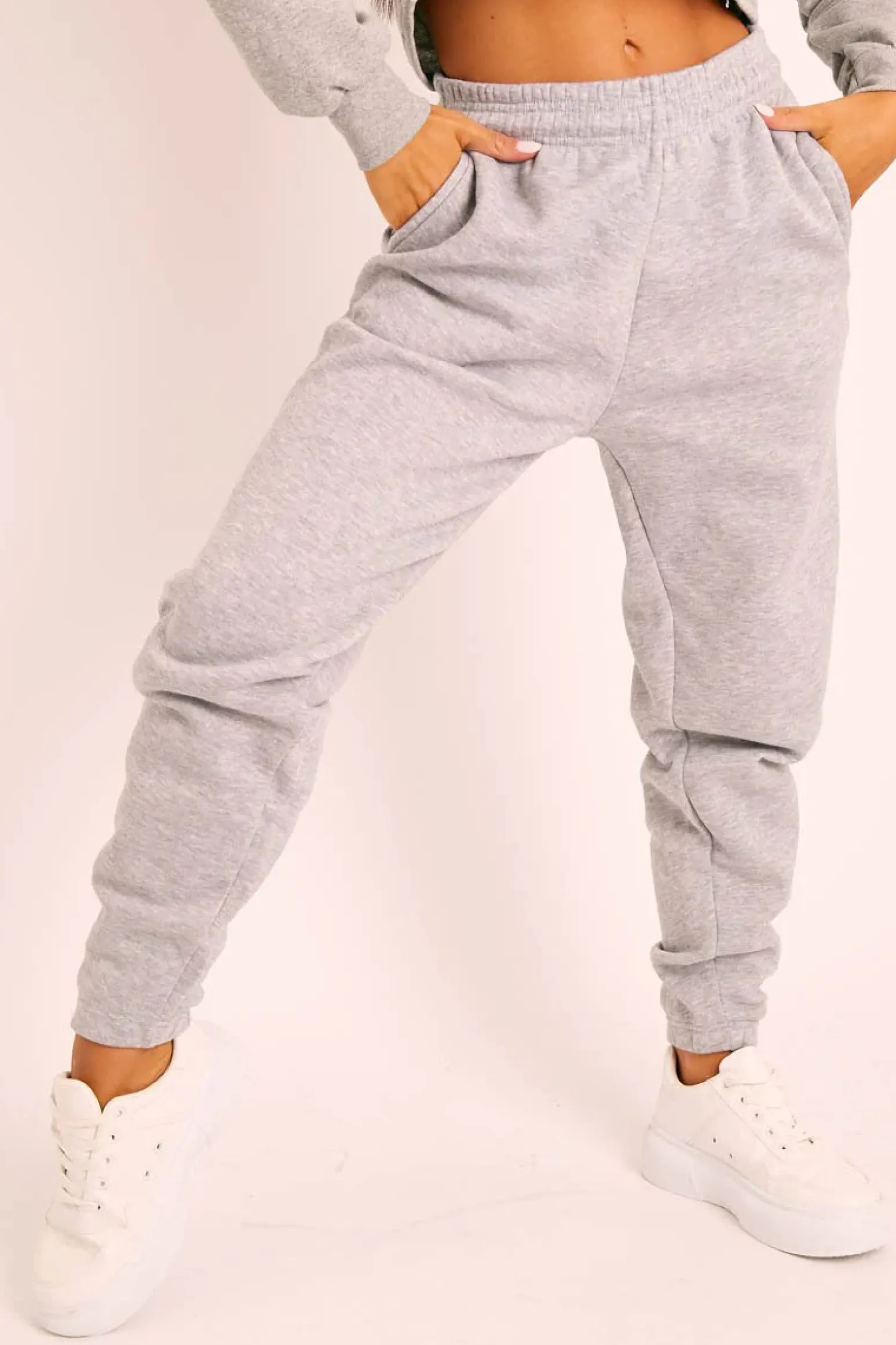 Rebellious Fashion Grey Elasticated Tie Waist Joggers - Kamella