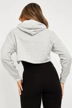 Rebellious Fashion Grey Extreme Cropped Hoodie - Kalissa