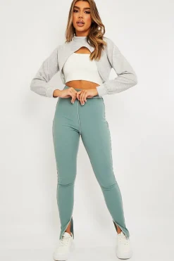 Rebellious Fashion Grey Extreme Cropped Sweatshirt - Fleur