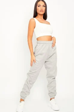 Rebellious Fashion Grey Front Piping Joggers - Jordyn