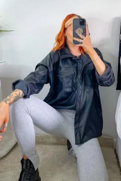 Rebellious Fashion Grey Front Split Leggings - Polly