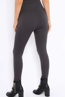 Rebellious Fashion Grey High Waisted Shape Leggings - Binky