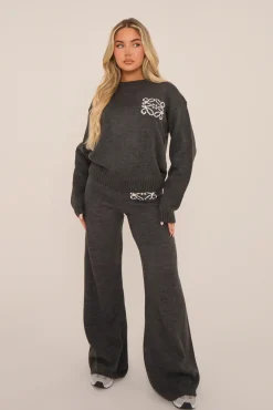 Rebellious Fashion Grey High Waist Wide Leg Joggers - Lively