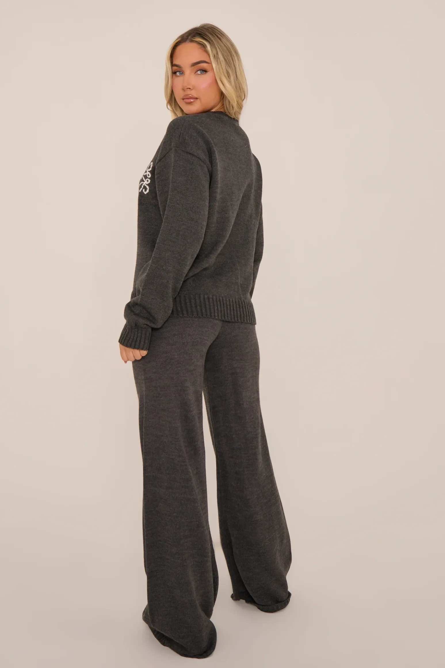 Rebellious Fashion Grey High Waist Wide Leg Joggers - Lively