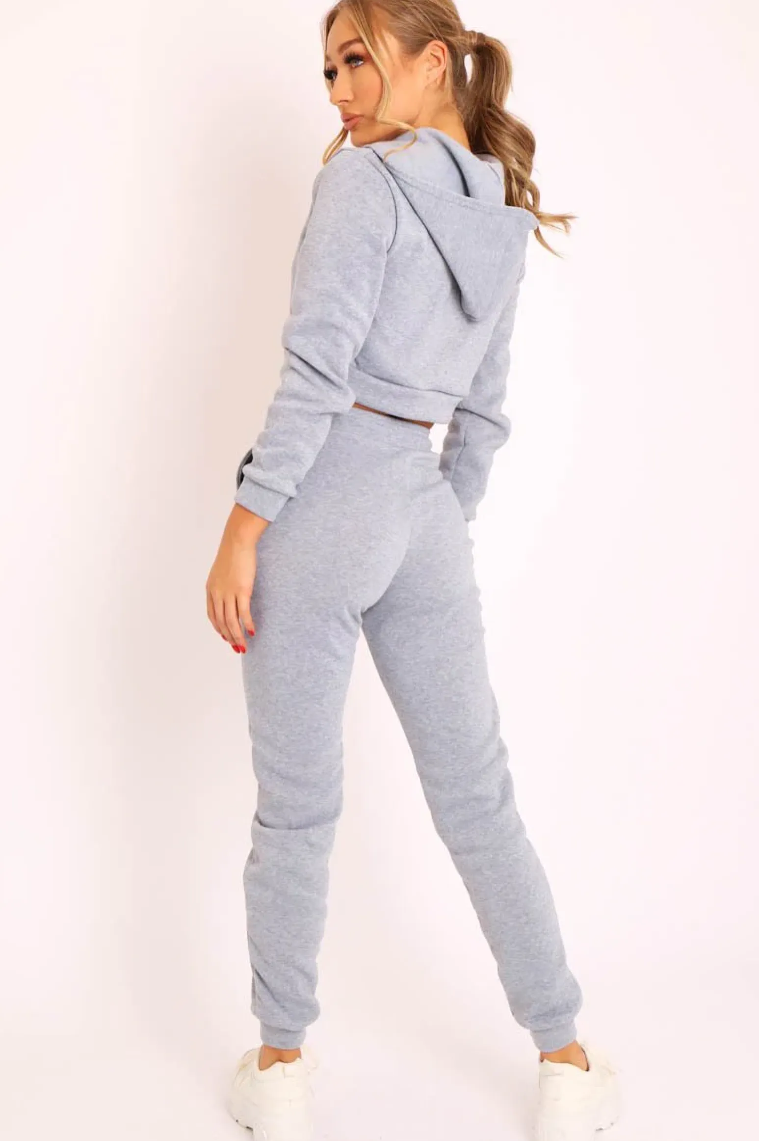 Rebellious Fashion Grey Hoodie and Joggers Loungewear Co-ord Set - Bluebell