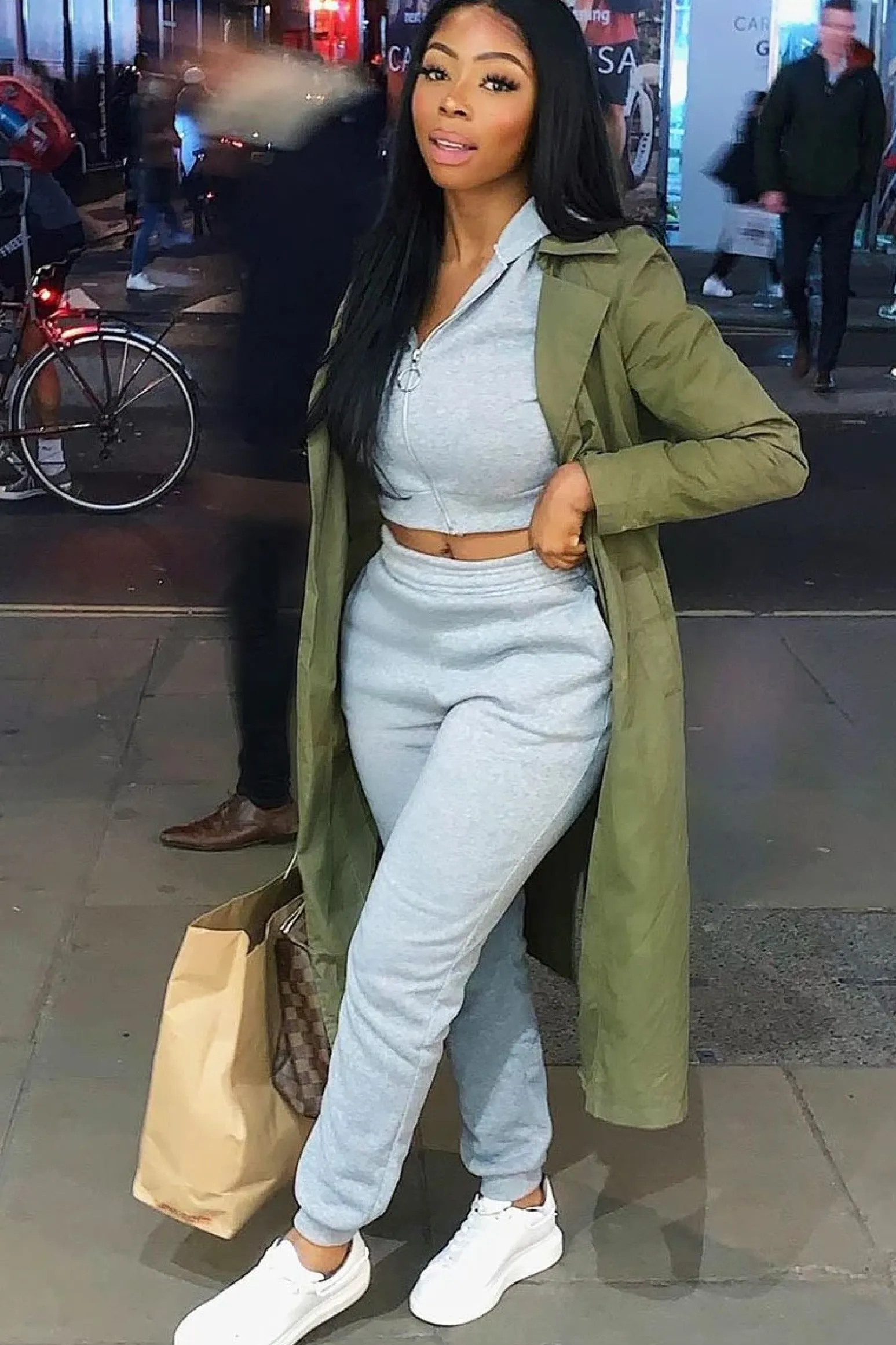 Rebellious Fashion Grey Hoodie and Joggers Loungewear Co-ord Set - Bluebell