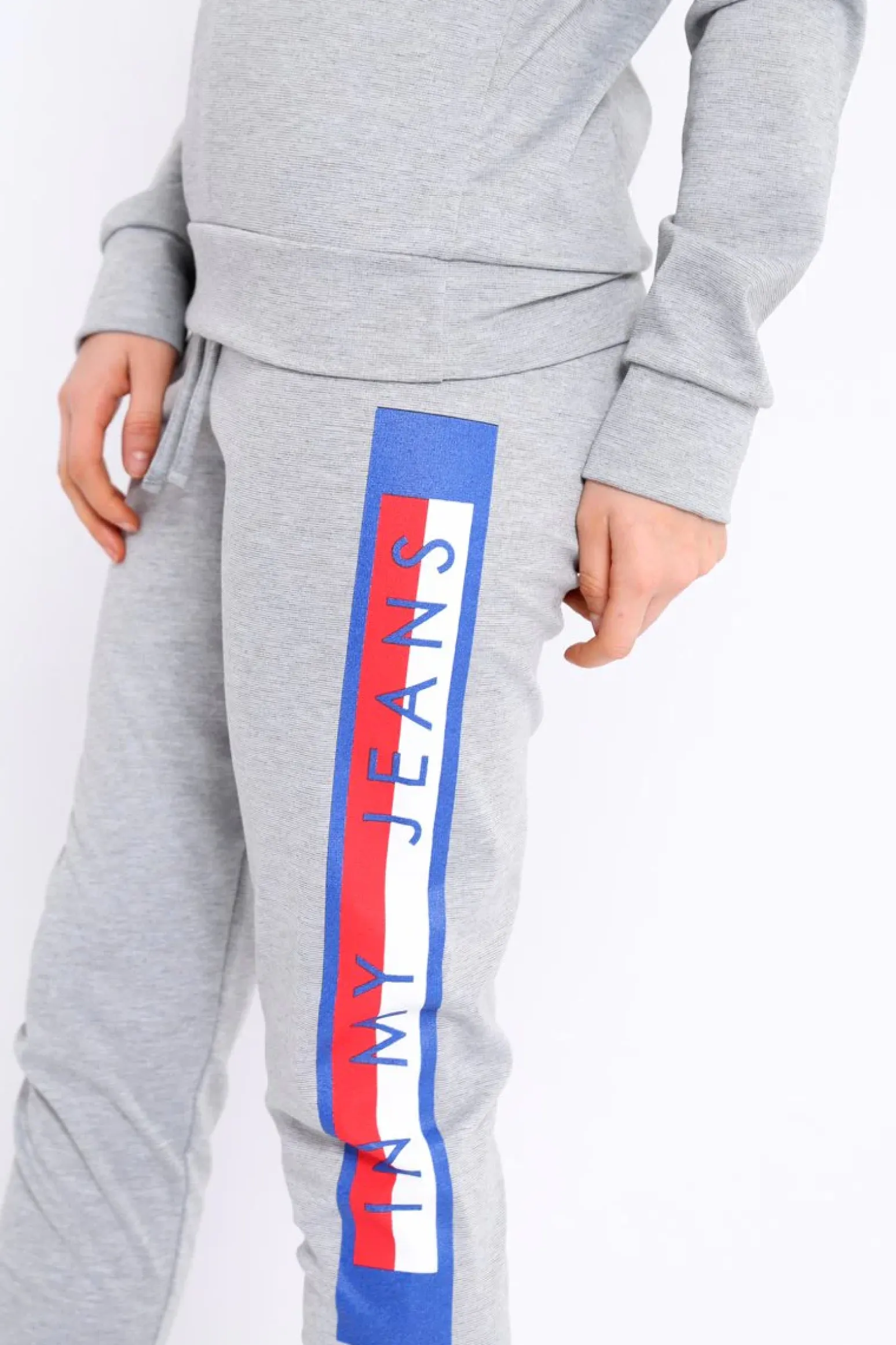 Rebellious Fashion Grey In My Jeans Loungewear Set - Vyolet