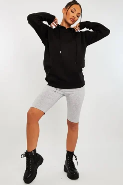 Rebellious Fashion Grey Jersey Cycling Shorts - Fiona