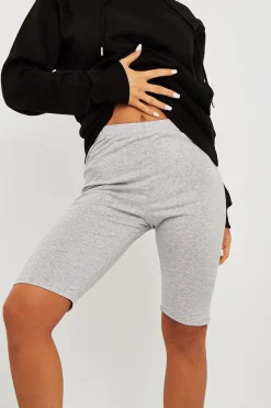 Rebellious Fashion Grey Jersey Cycling Shorts - Fiona