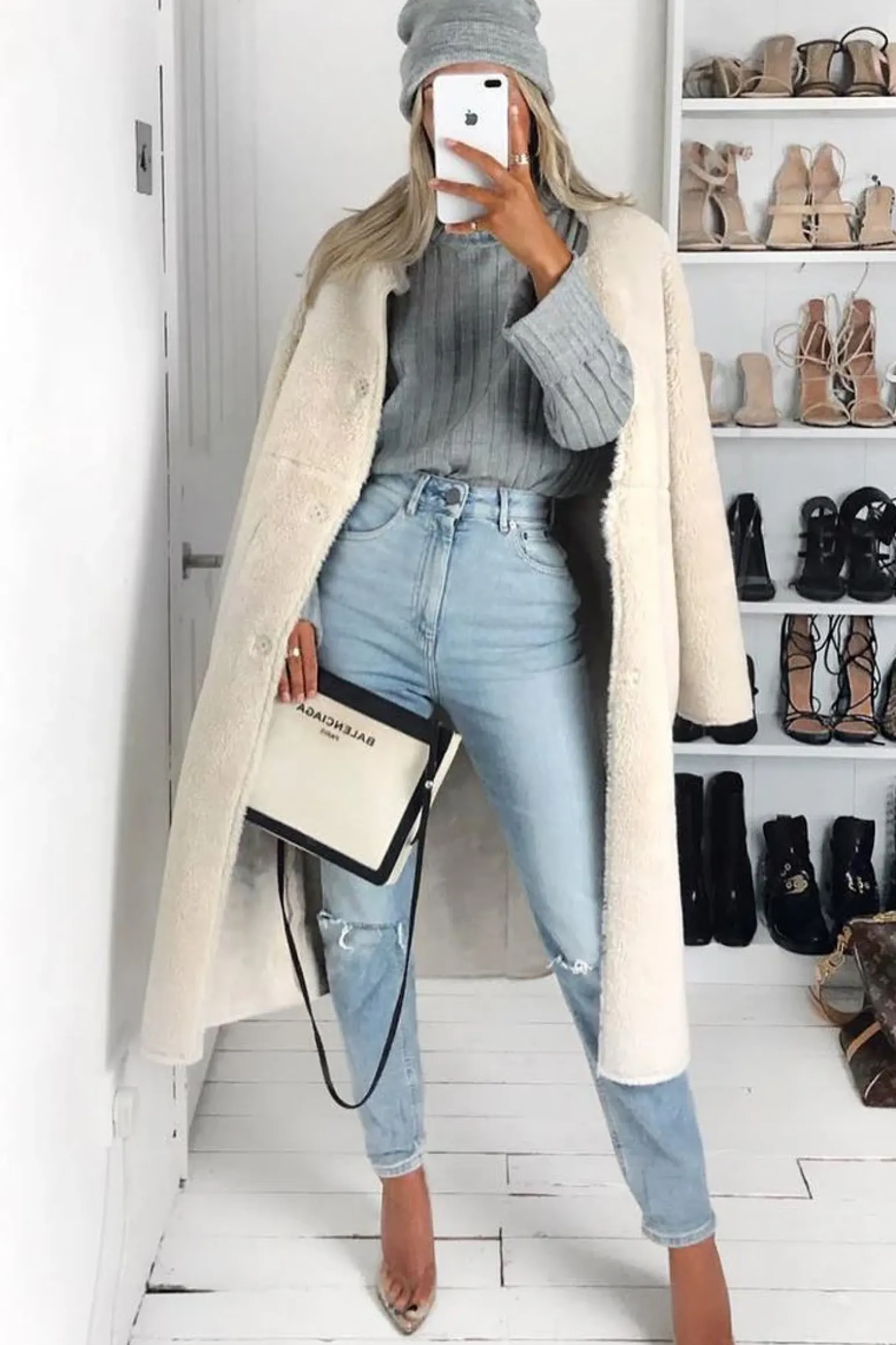 Rebellious Fashion Grey Knit High Neck Jumper - Jaelynn