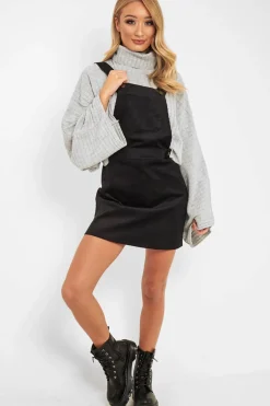 Rebellious Fashion Grey Knit Roll Neck Batwing Jumper - Fallon