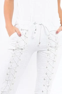 Rebellious Fashion Grey Lace up Jumpsuit - Aurora
