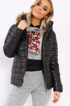 Rebellious Fashion Grey Large Snake Applique Loungewear Set - Evie