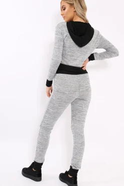 Rebellious Fashion Grey Large Snake Applique Loungewear Set - Evie