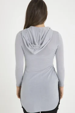 Rebellious Fashion Grey Longline Hoodie - Summer