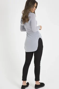 Rebellious Fashion Grey Longline Hoodie - Summer