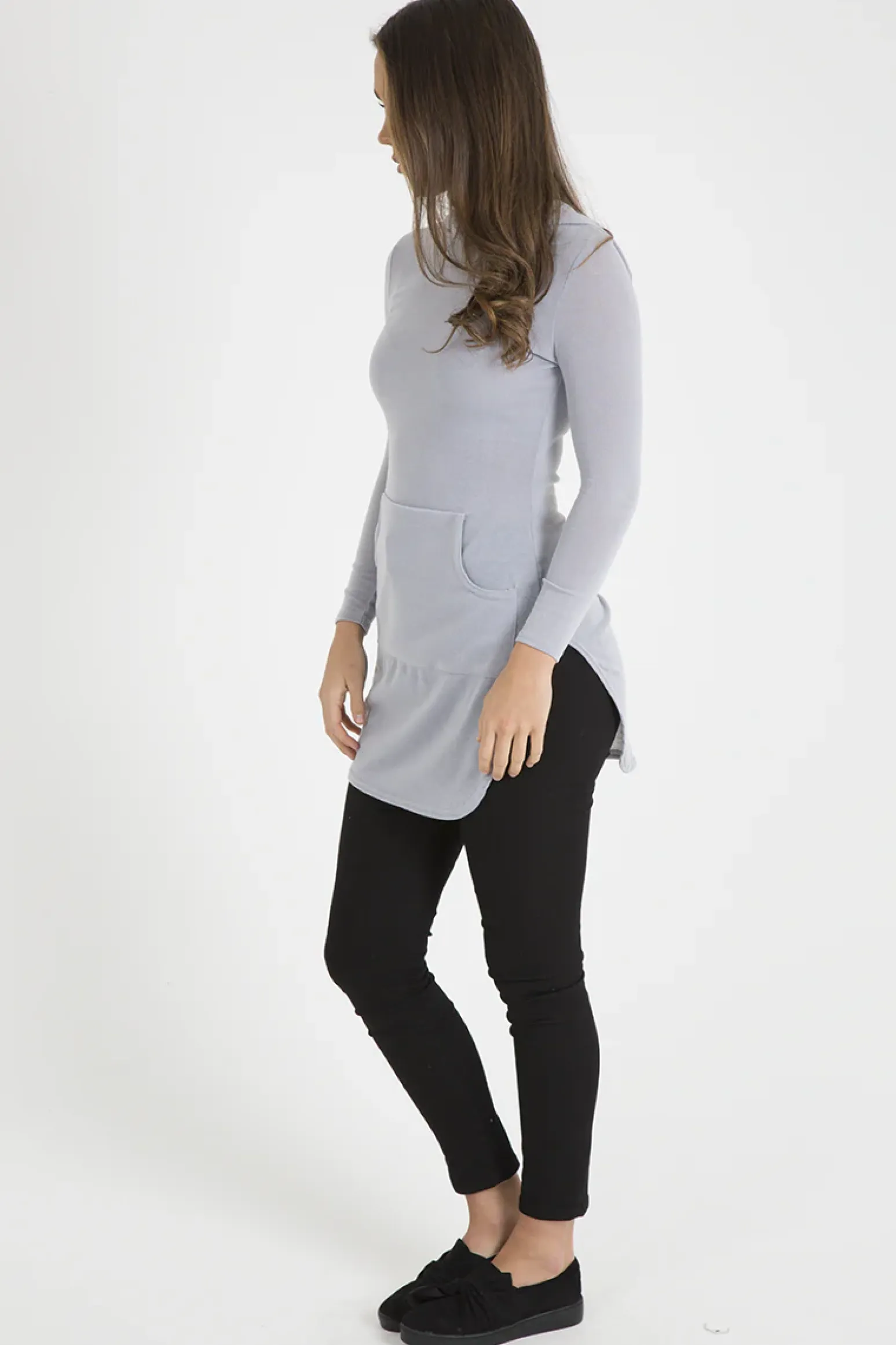 Rebellious Fashion Grey Longline Hoodie - Summer