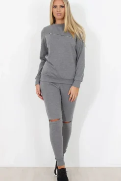 Rebellious Fashion Grey Loungewear Set - Khloe