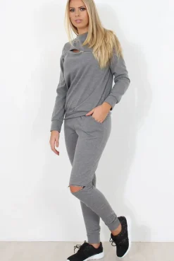 Rebellious Fashion Grey Loungewear Set - Khloe