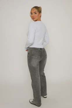 Rebellious Fashion Grey Marl Rib Button Front Top - Helena