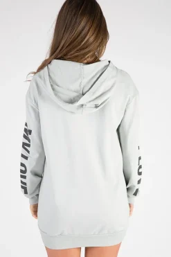 Rebellious Fashion Grey 'My Love' Slogan Oversized Hoodie - Tish