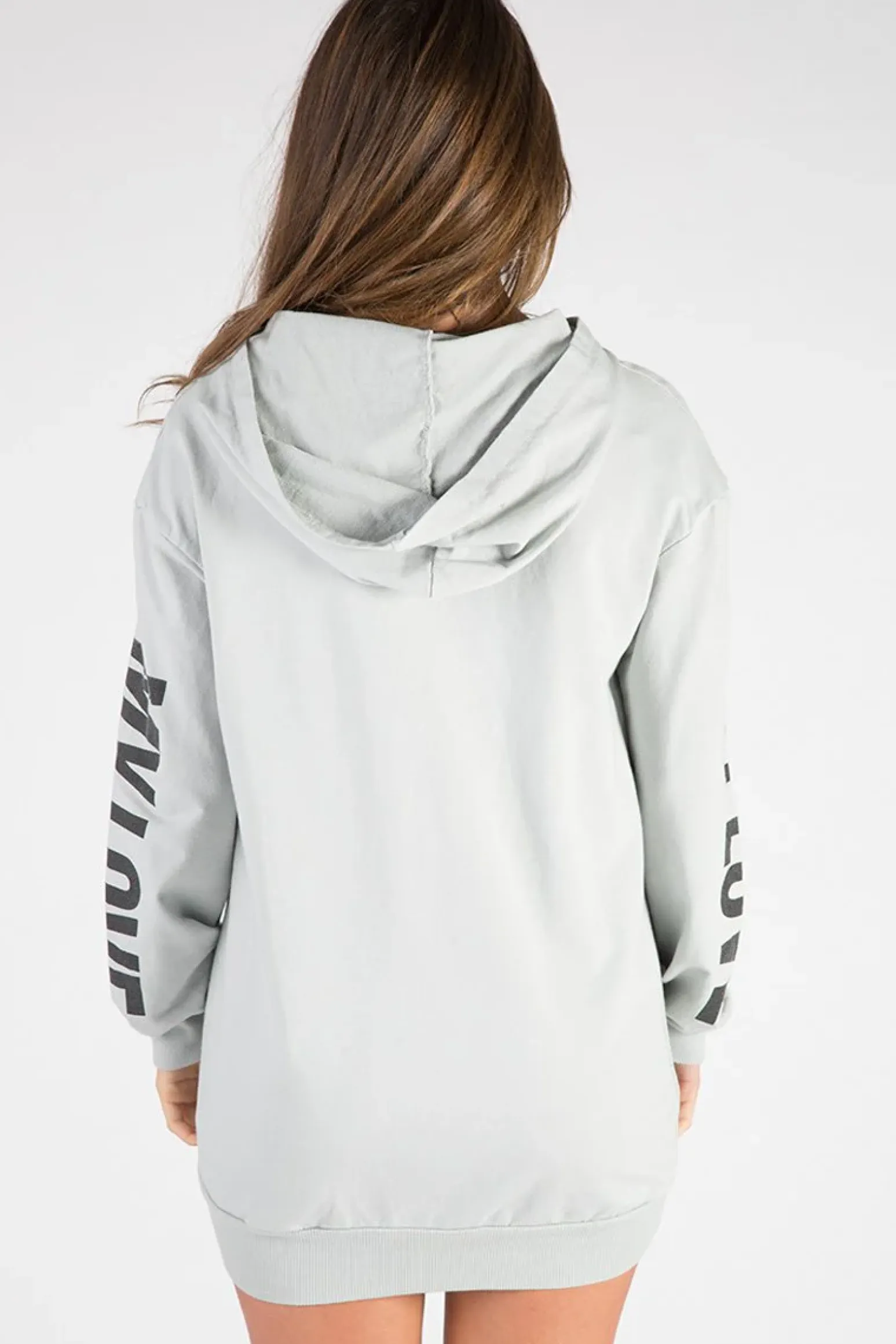 Rebellious Fashion Grey 'My Love' Slogan Oversized Hoodie - Tish